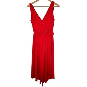 Elegant Red Sleeveless cocktail Dress